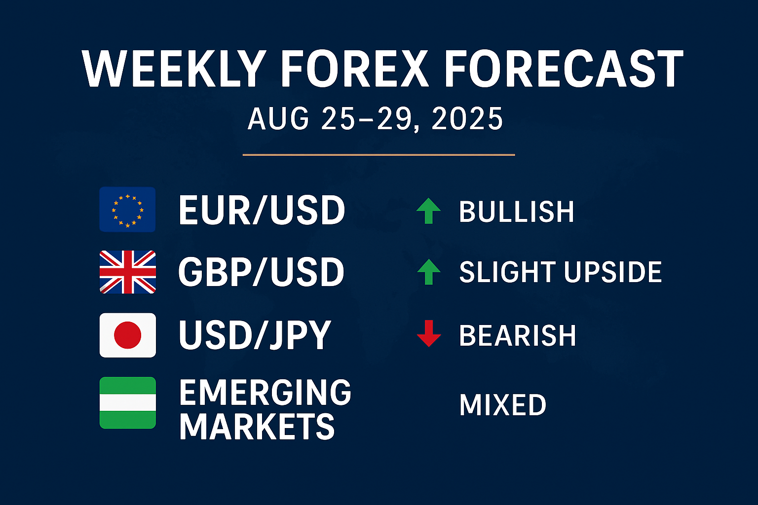 Weekly Forex Forecast: What to Watch (Aug 25–29, 2025)